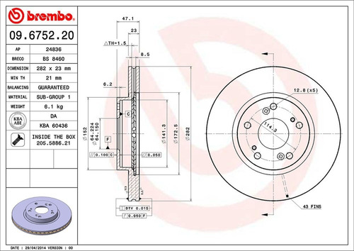 Disco De Freno / Honda Cr-v Base 2002-2003 Delan Ventilado Foto 2