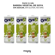 Pack 4u - Leche Vegetal De Soya Sin Azucar 1 Lt