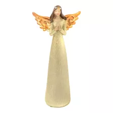 Anjo Pequeno Dourado Decorativo Rezando 20cm Altura