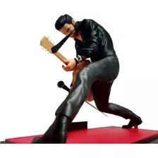 Elvis Presley Violao E Microfone Estatueta Em Impressão 3d