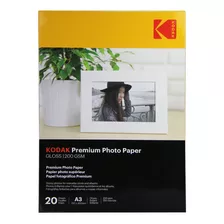 Papel Fotográfico A3 200g 20 Folhas Premium Kodak Brilhante