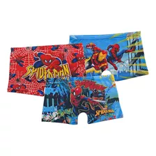 Kit 3 Cueca Box Boxer Infantil Estampada Homem Aranha Menino