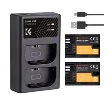 Cargador Doble Usb + Bater K&f Concept Para Canon Lp-e6