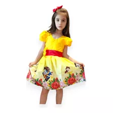Vestido Infantil Temático Princesas Daminha Festas Verão