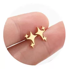 Aretes Para Mujer Estrellas Joya Plata Enchapada Oro 18k