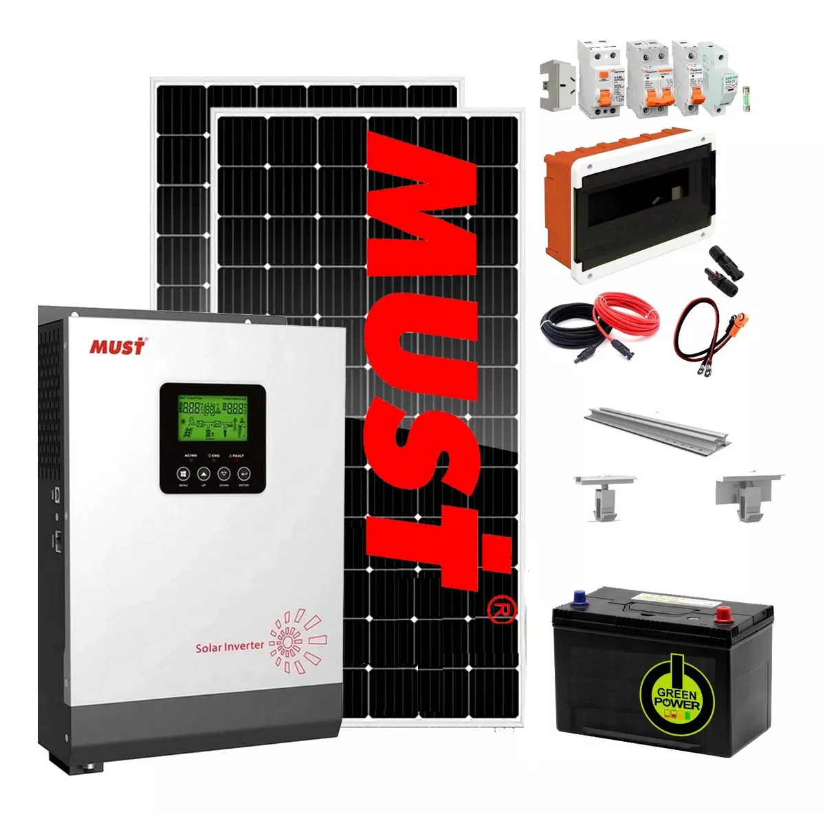 Kit Solar Must Completo Inversor 1000w Ondapura Motorhome M6