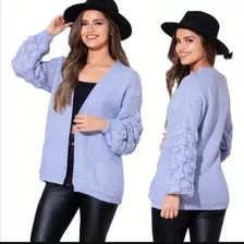 Cardigan Mujer Manga Globo Tapado Invierno Nueva Coleccion