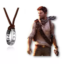 Anel Colar Couro Pingente Ps4 Nathan Drake Uncharted Cosplay