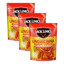 3 Snacks Linguicinha Bovina Sabor Churrasco Jack Link's 30g