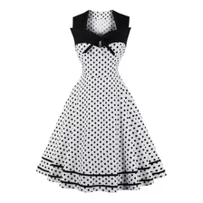 Vestido Retrô Vintage Anos 60 De Bolinnhas Hepburn Pin Up