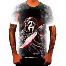 D1 Camiseta Camisa Personalizada Pânico Mascara Terror Hd