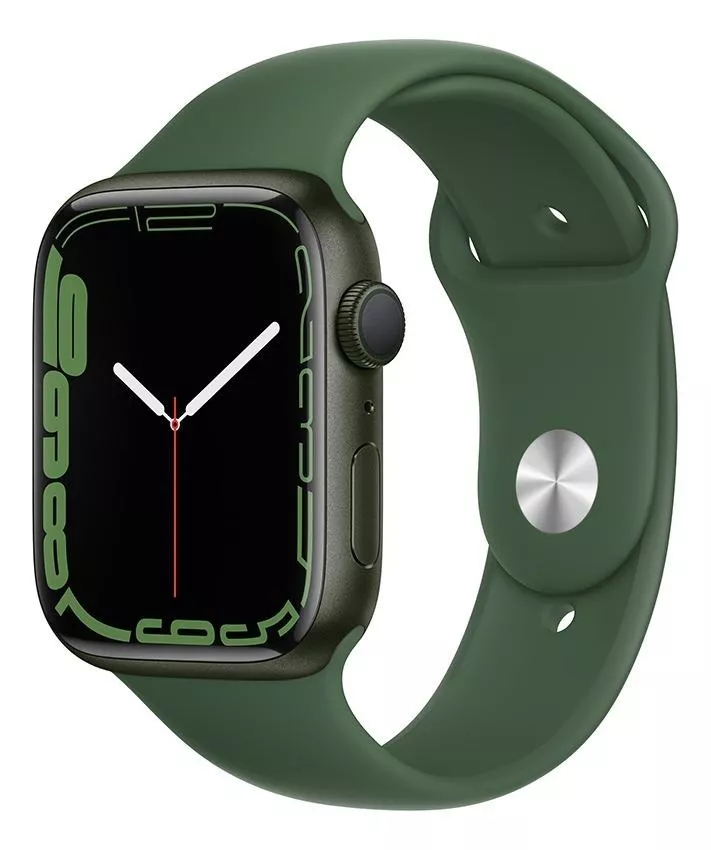Apple Watch Series 7 (gps, 45mm) - Caja De Aluminio Color Verde - Correa Deportiva Verde Trébol