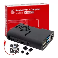 Kit Raspberry Pi4 B 8gb Fonte Case Cooler 64gb Microhdmi