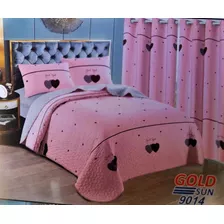 Juego Cobertor Queen Con Sábanas Y Cortinas 8piezas