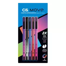 Caneta Esferográfica Move 0.7mm 5 Cores- Cis