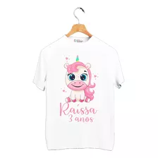 Camiseta Unicornio Desenho Com Nome
