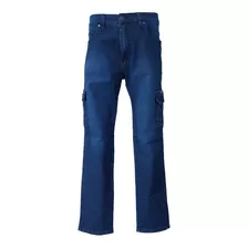 Calça Cargo Masculina Jeans Cós Passante Cinto (38 Ao 56)