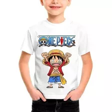 Camiseta Infantil One Piece Monkey D Luffy Anime Mangá #33