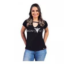 Camiseta Rock Bon Jovi Feminina Banda Musica Bandas Show