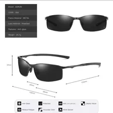 Óculos De Sol De Metal Aoron Polarizado Proteção Uv400 Cor Preto