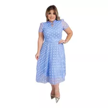 Vestido Moda Evangélica Midi Elegante Com Cinto 