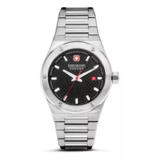 Reloj Swiss Military Smwgh2101604 Para Hombre Cristal Zafiro Color De La Malla Plateado Color Del Bisel Plateado Color Del Fondo Negro