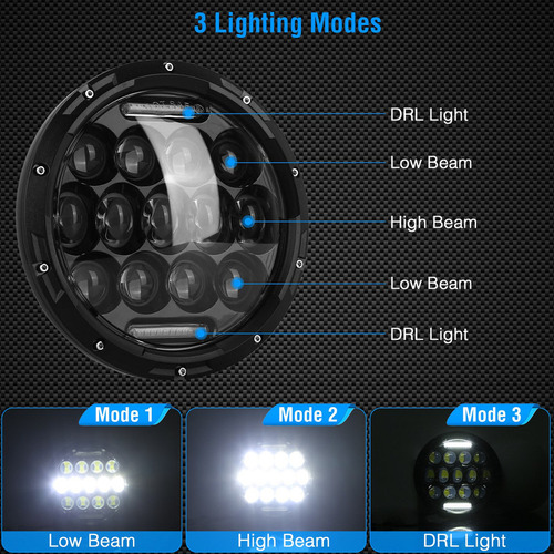 Faro Led De 7 Pulgadas Para Toyota Cruiser Fj40 60 J80 65-85 Foto 4