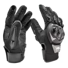Guantes Motociclista Ironshield Negro Touch Limpia Mica