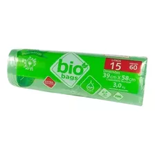 Saco De Lixo Biodegradavel - Verde - 15l - 120unid -biobags