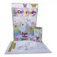 35 Revistinhas De Colorir + Giz De Cera Temas Personalizados Aniversário - Dia Das Crianças - Natal - Escolas - Unicórnio 