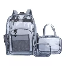 Conjunto De Tres Piezas De Mochila Impermeable Transparente