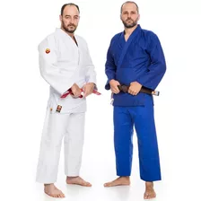 Combo Kimono Judo Gold Branco / Bronze Azul Adulto