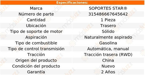 1) Soporte Motor Tras Peugeot 604 2.7l L6 Aut, Std 77/80 Foto 2