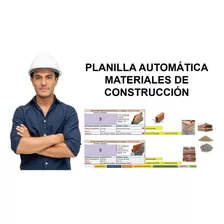 Planilla Excel De Cálculo De Materiales, Costo, Mano De Obra