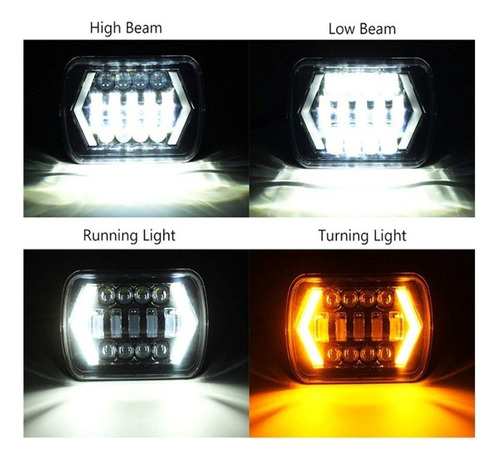 Faro Led 5x7 H4 Drl Para Jeep Nissan Toyota Pickup Cherokee Foto 4