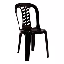 Silla Plastico Comedor Jardin Apilable Exterior Interior Color Negro