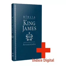 Bíblia King James Atualizada Slim Kja Azul Luxo Com Índice