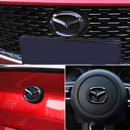 Kit 3 Emblemas Fibra Carbono Mazda 3 2019 2020 2021 22 2023 Foto 2