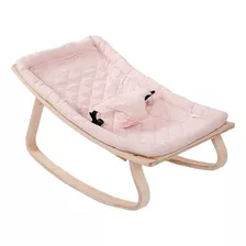 Cuna, Cama, Mecedora Rosa De Madera Para Bebe