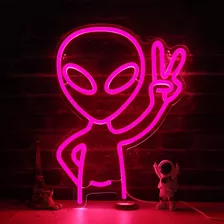 Letrero De Neon De Alien Boy Alimentado Por Usb Para Decorac