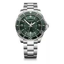 Reloj Grande Victorinox Maverick Con Esfera Verde Y Pulsera 