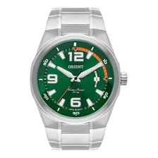 Relógio Masculino Prata Orient Fundo Verde Com Data Original