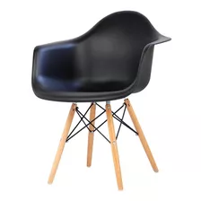 Cadeira Design Charles Eames Wood Preta Tl Cdd-05-1 Trevalla