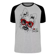 Camiseta Blusa Plus Size I Love Yorkie Cachorro Cão Dog