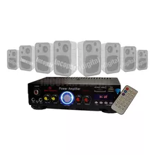 Combo Música Funcional C/8 Bafles + Consola C/bluetooth Fm 