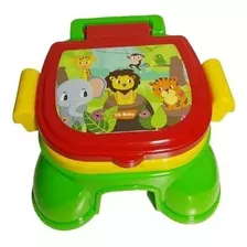 Pelela Infantil 3 En 1 Safari Princesas Porta Rollo Full Color Animales (verde/rojo)