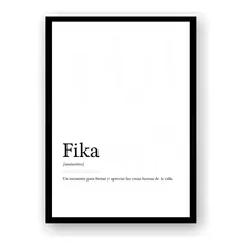 Poster Imprimible Fika Definicion Poster Decorativo Fika