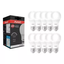 Kit 10 Lâmpada Led 9w Branco Frio Bulbo Avant Luz Fria 6500k Cor Da Luz Branco-frio 110v/220v