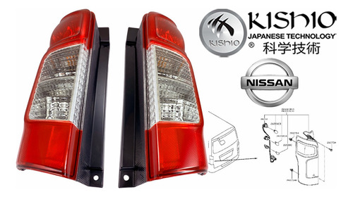 2 Calaveras Traseras Nissan Urvan 2.5l Nv350 13-19 Kishio Foto 2