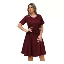 Vestido Evangelico Feminino Gode Plus Size Com Cinto E Solto